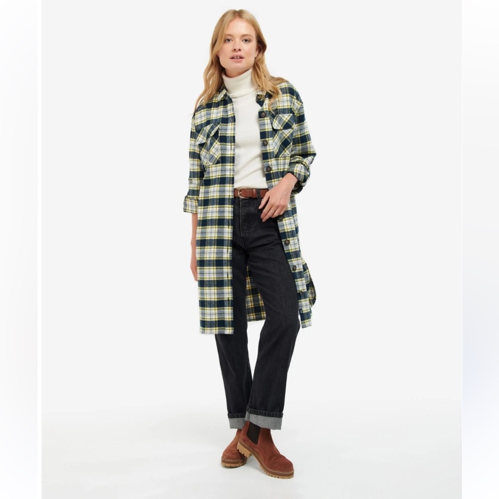 New! Barbour Lunan Plaid Button Down Dress Size US 10 - Picture 2 of 11